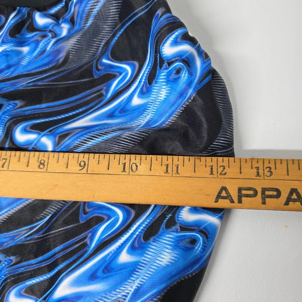 Dolfin‎ Womens One Piece Swimsuit Size 36 Blue Flame Swirl Athletic Training